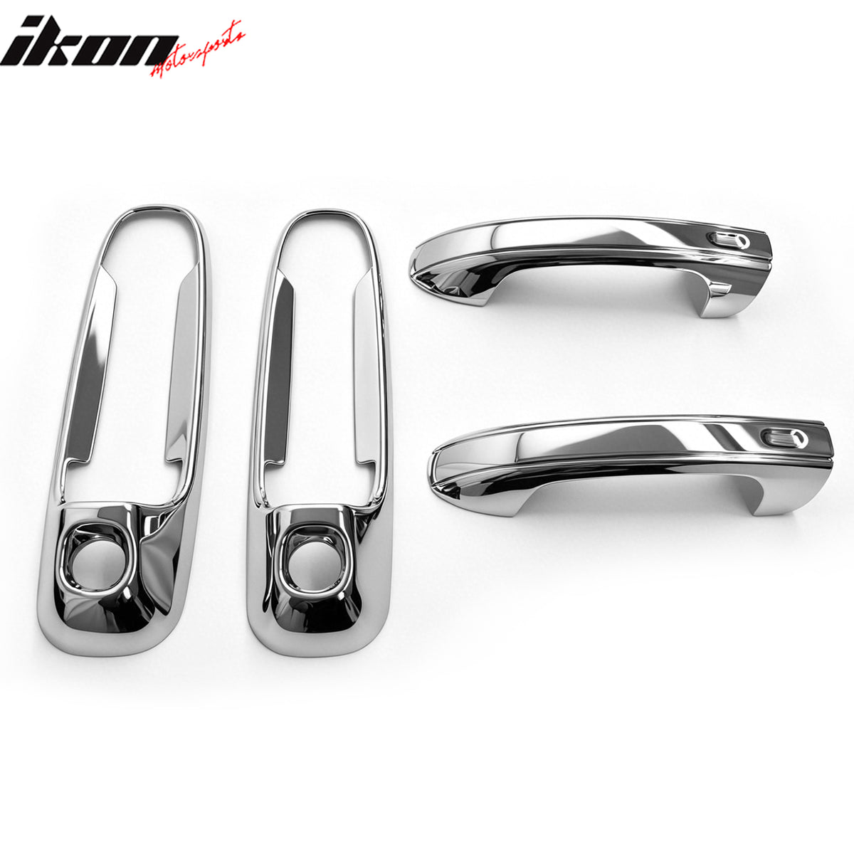 Fits 02-08 Ram 1500/2500/3500 4PCS Chrome ABS Door Handle Covers w/ 2 Keyhole