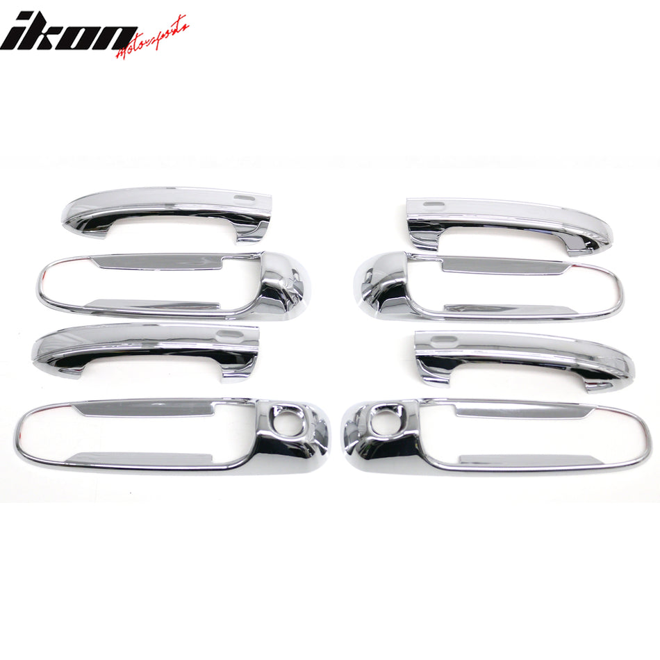 1999-2010 Dakota Ram Durango Liberty Raider Door Handle Covers Chrome W/ 2-Keyhole ABS