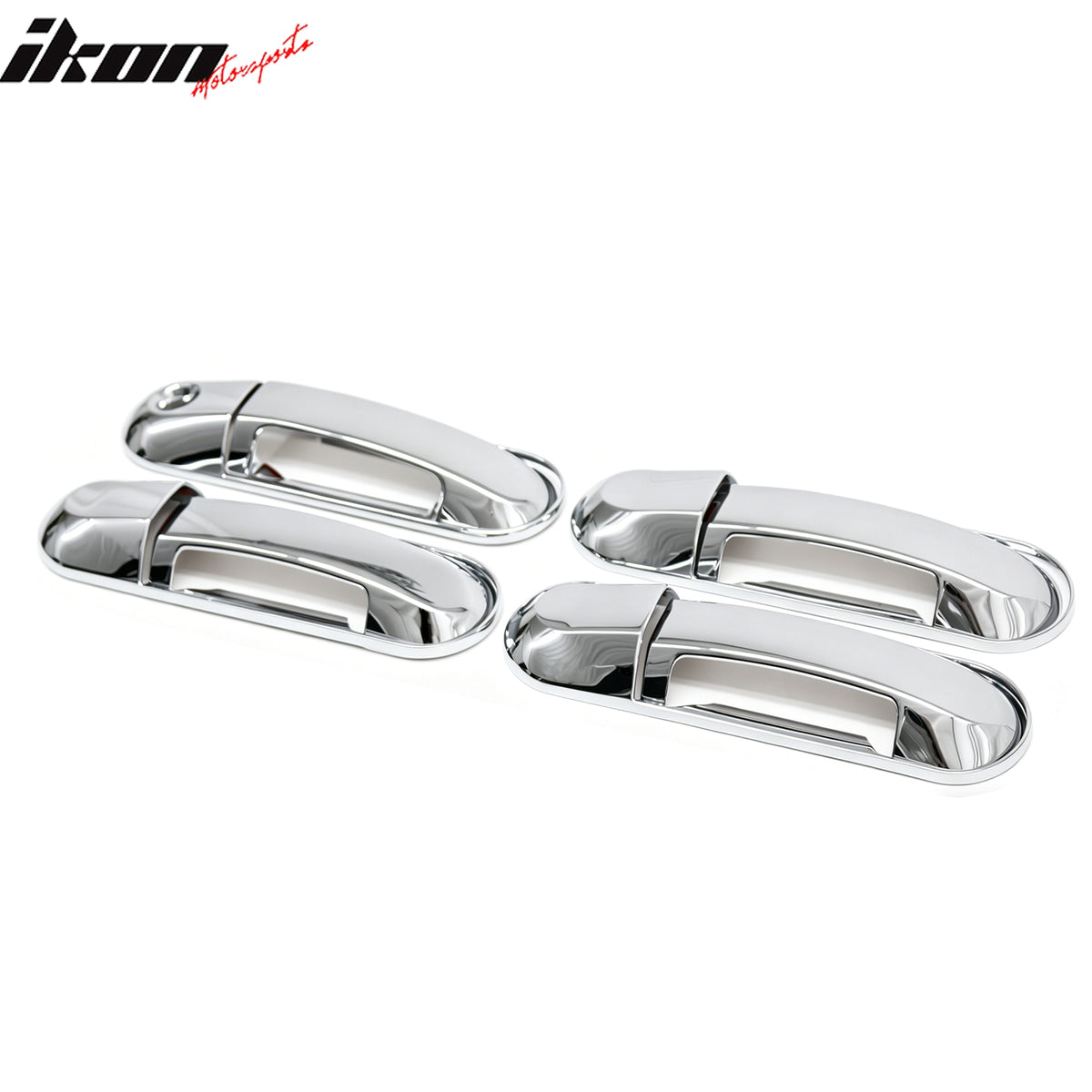 IKON MOTORSPORTS Door Handle Cover W/ 1-Keyhole, Compatible with 2002-2010 Ford Explorer & Mercury Mountaineer 2003-2005 Lincoln Aviator, ABS Chrome Door Handle Protector Cap Door Handle Covers, 4PCS