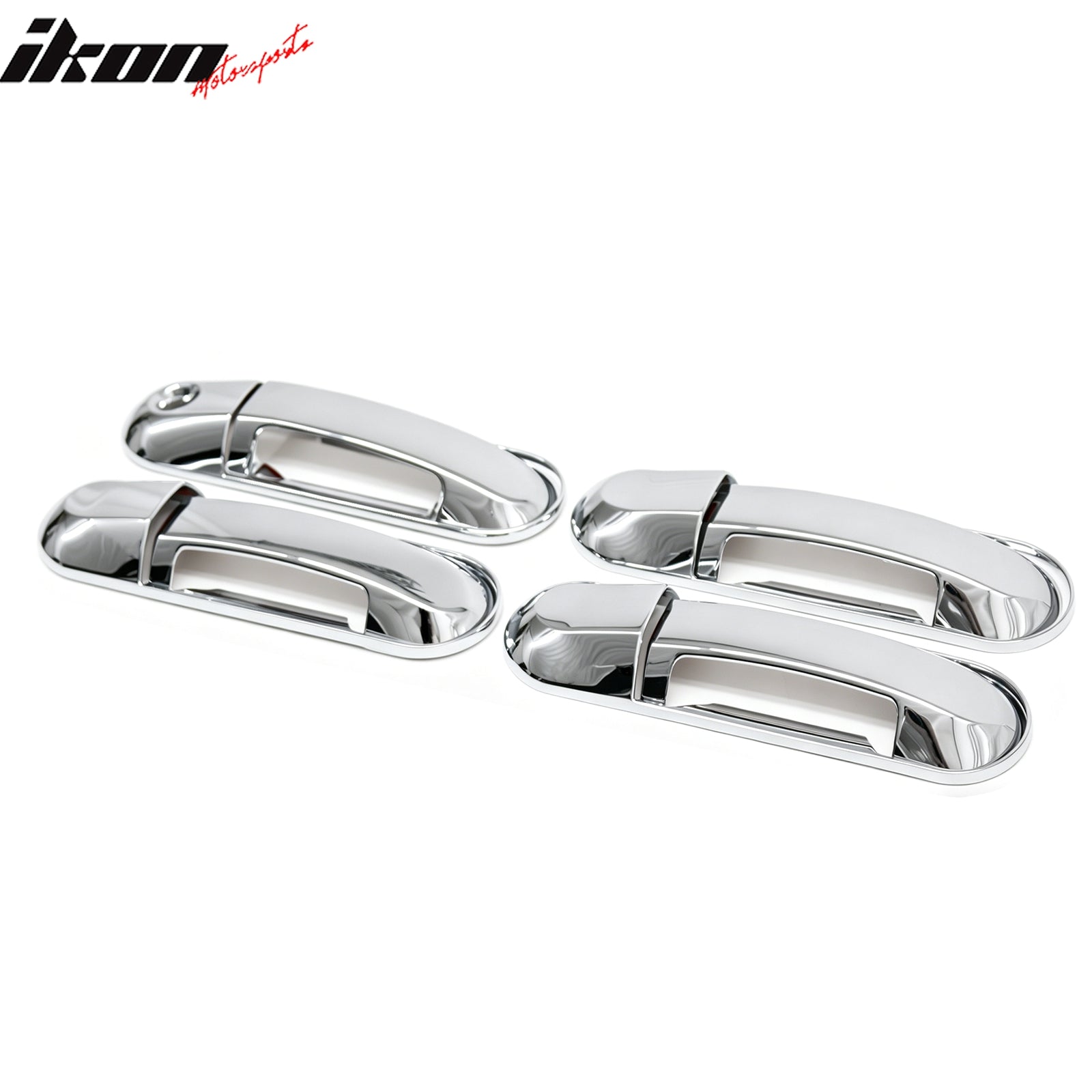 IKON MOTORSPORTS Door Handle Cover W/ 1-Keyhole, Compatible with 2002-2010 Ford Explorer & Mercury Mountaineer 2003-2005 Lincoln Aviator, ABS Chrome Door Handle Protector Cap Door Handle Covers, 4PCS