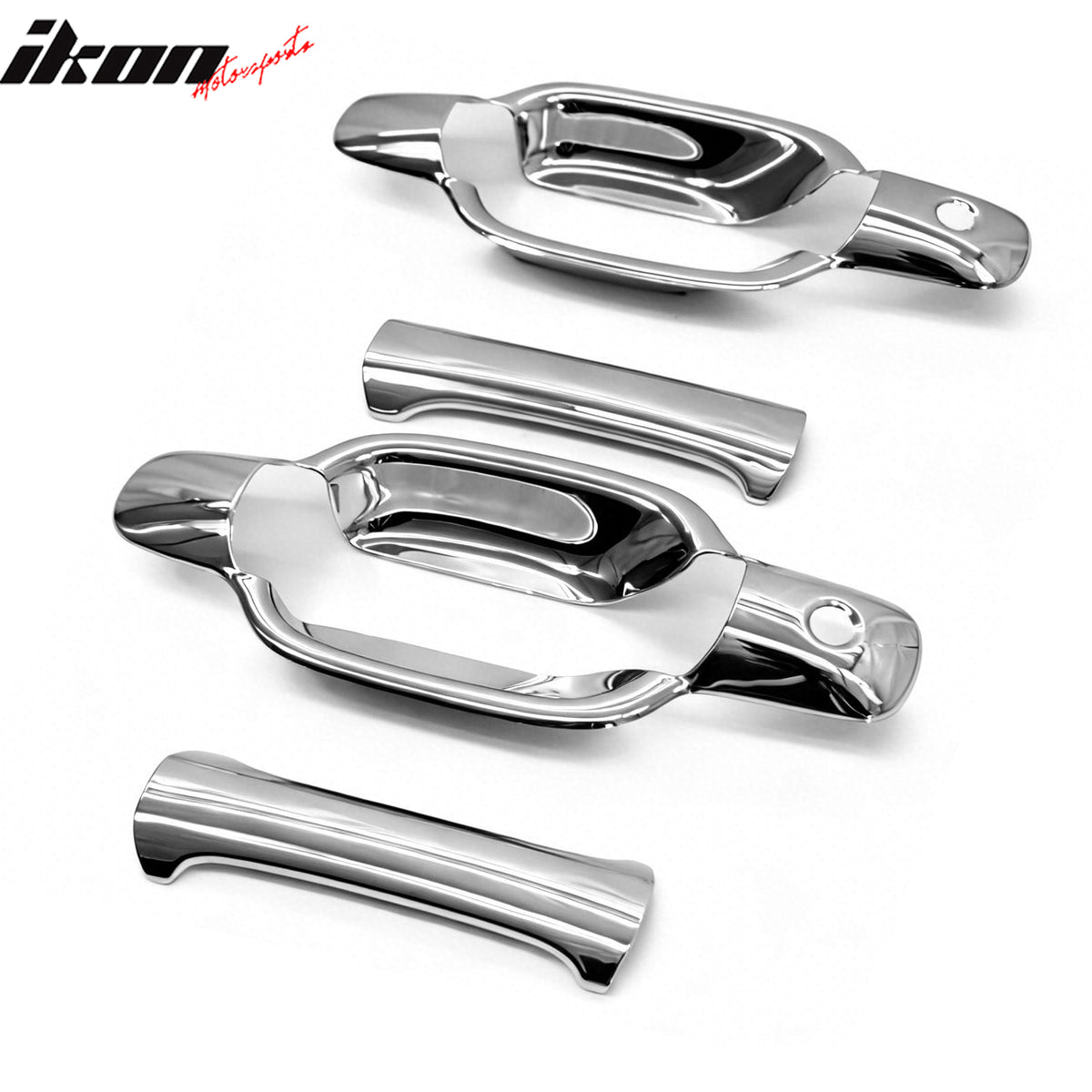 IKON MOTORSPORTS Door Handle Cover w/ 2 Keyholes, Compatible with 2004-2012 Chevy Colorado/GMC Canyon 2006-2008 Isuzu I-Pickup, Chrome ABS Door Handle Protector Cap