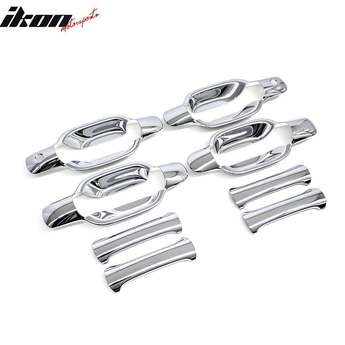 IKON MOTORSPORTS Door Handle Cover, Compatible with 2004-2012 Chevy Colorado, 2004-2012 GMC Canyon, 2006-2008 Isuzu i-280 i-290 i-350 i-370, Chrome ABS Door Handle Protector Cap w/ 2 Key Holes, 8PCS