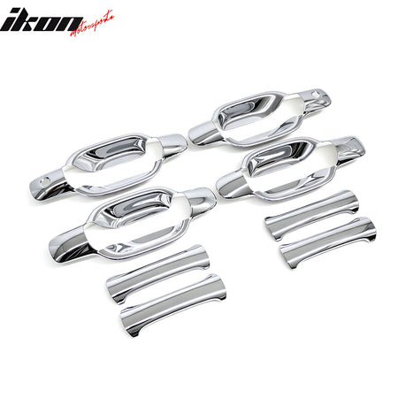 IKON MOTORSPORTS Door Handle Cover, Compatible with 2004-2012 Chevy Colorado, 2004-2012 GMC Canyon, 2006-2008 Isuzu i-280 i-290 i-350 i-370, Chrome ABS Door Handle Protector Cap w/ 2 Key Holes, 8PCS