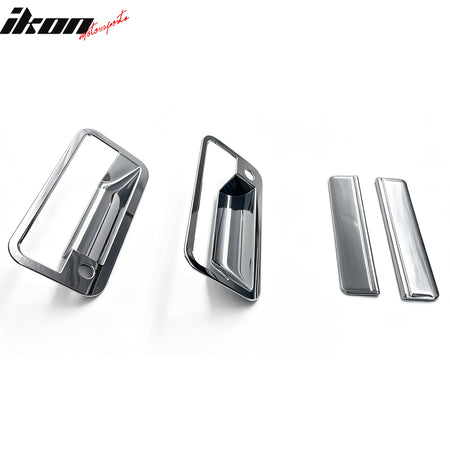 IKON MOTORSPORTS Door Handle Cover W/ 2-Keyhole, Compatible with 1988-1998 Chevy C1500/C2500/C3500 & GMC K1500/K2500/K3500 Pickup & 1992-1994 Chevy Blazer, ABS Chrome Door Handle Protector Caps, 4PCS