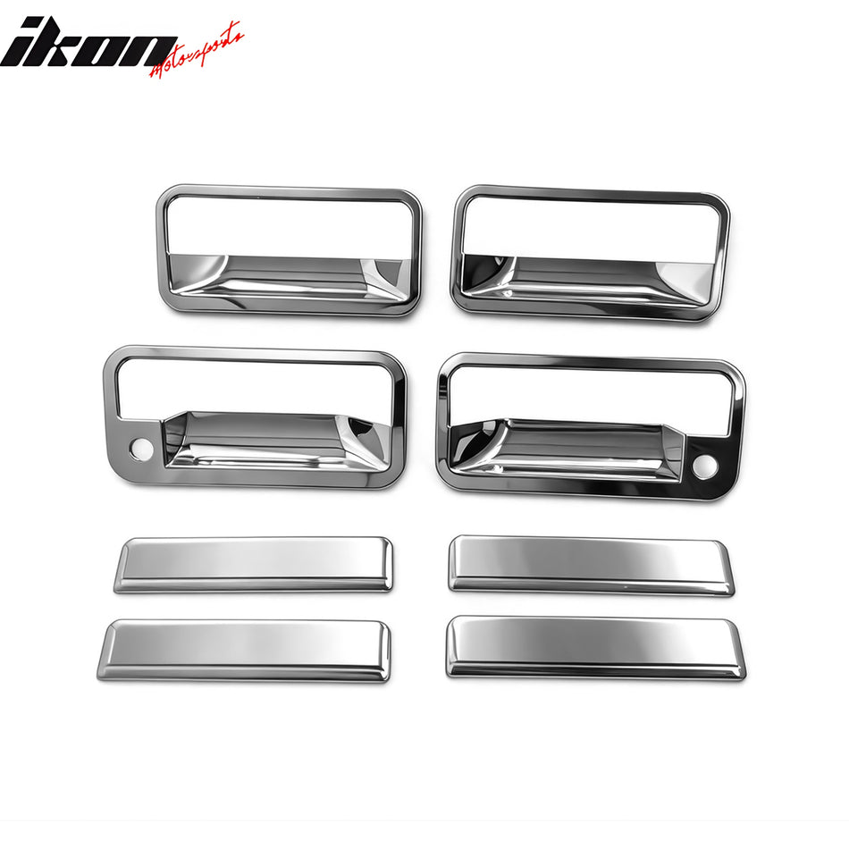1988-1998 Chevy GMC C/K 1995-1999 Tahoe Yukon Chrome Door Handle Covers w/ 2 Key Holes