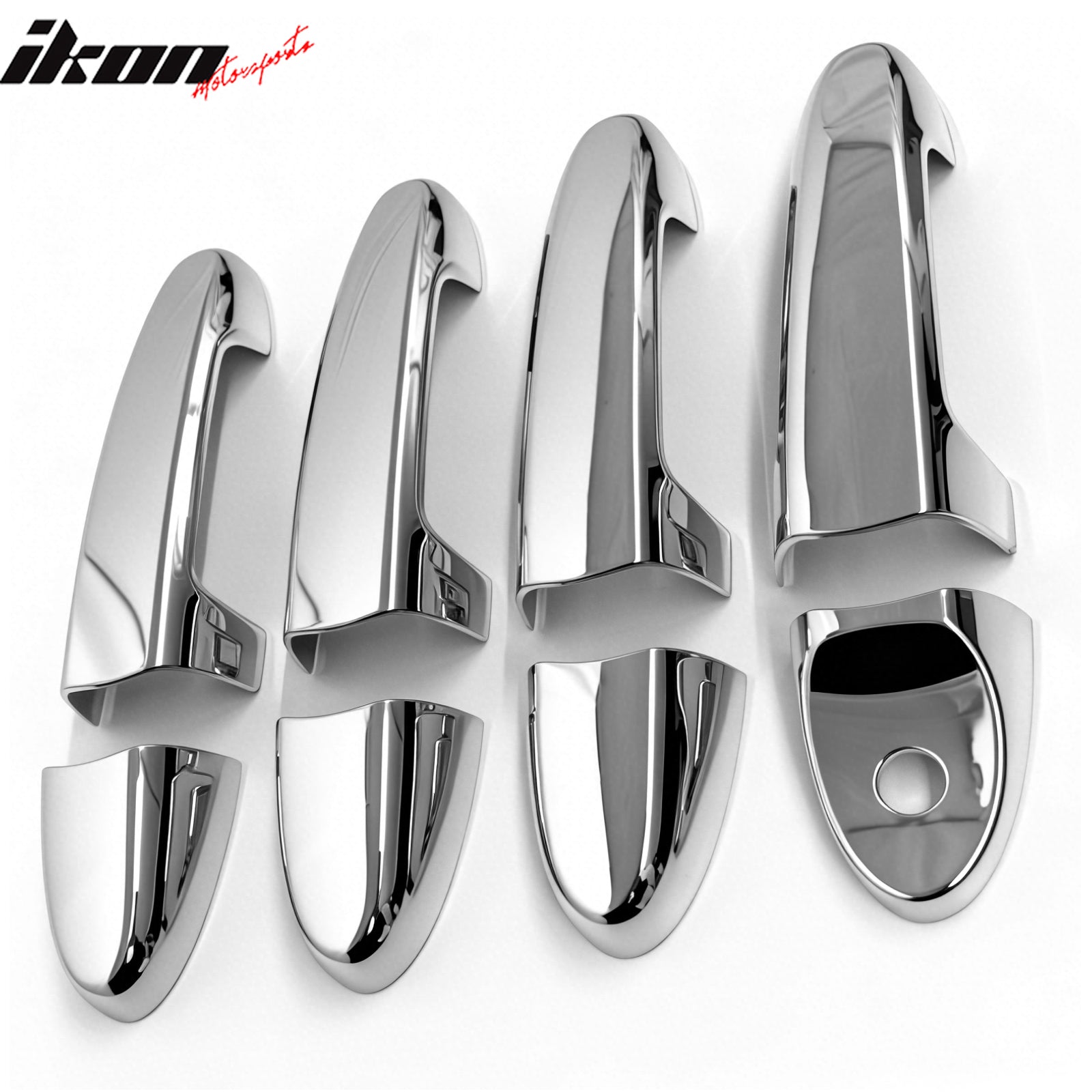IKON MOTORSPORTS, Door Handle Cover W/1-Keyhole Compatible With 2002-2006 Nissan Altima, 4PCS Driver Passenger Side Front Rear Door Handle Cover Assembly ABS Chrome
