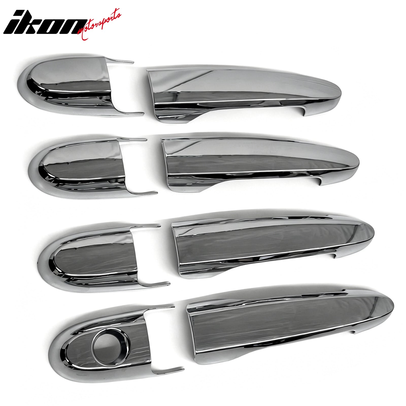 IKON MOTORSPORTS Door Handle Cover, Compatible with 2006-2012 Chevrolet Impala 2005-2010 Cobalt, Chrome ABS Door Handle Protector Cap w/ 1 Keyhole