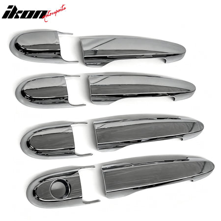 IKON MOTORSPORTS Door Handle Cover, Compatible with 2006-2012 Chevrolet Impala 2005-2010 Cobalt, Chrome ABS Door Handle Protector Cap w/ 1 Keyhole