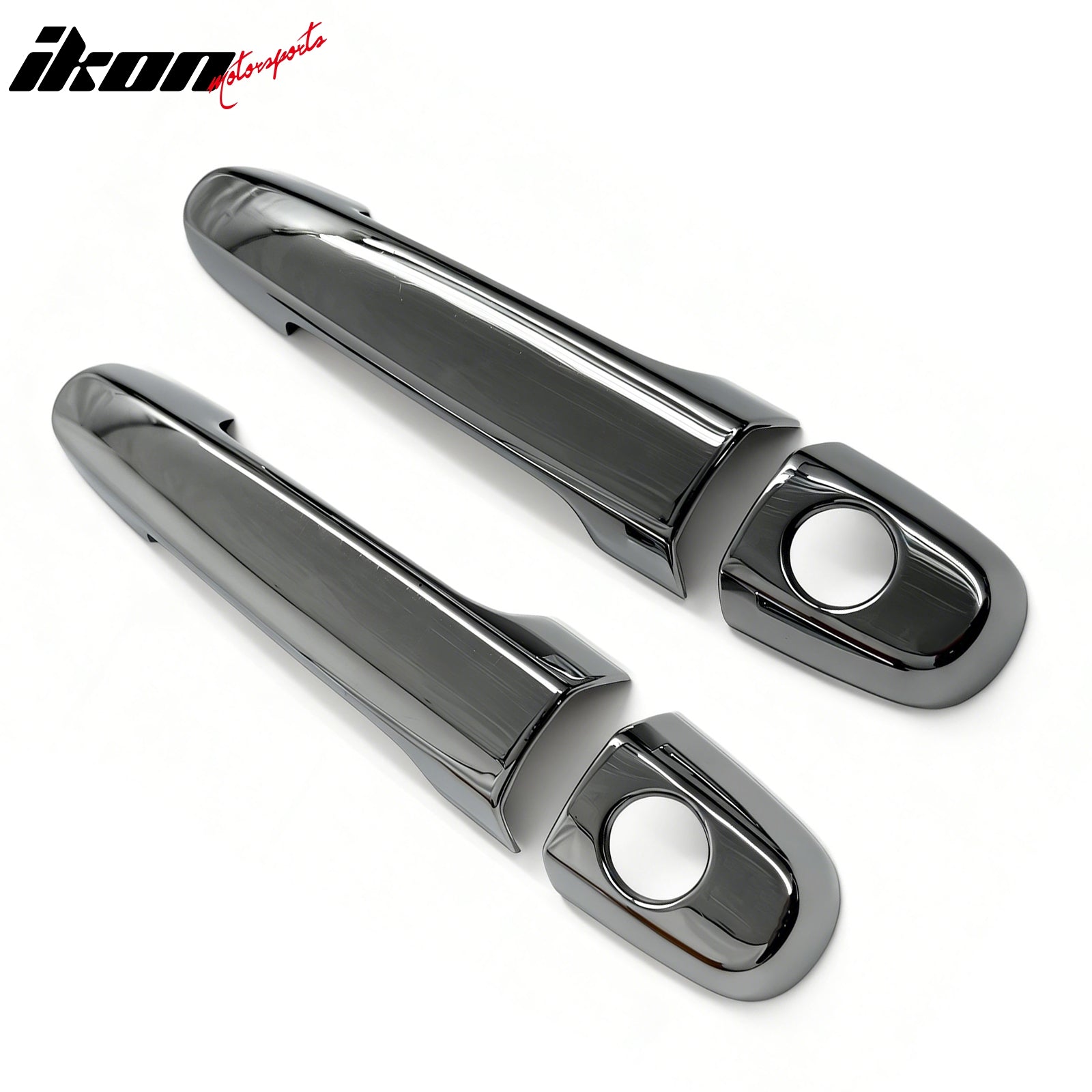 IKON MOTORSPORTS Door Handle Cover, Compatible with 2005-2008 Scion tC, 2007-2015 Toyota Yaris, Chrome ABS Door Handle Protector Cap w/ 2 Keyholes