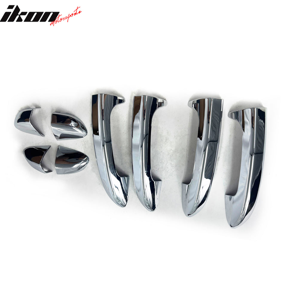 IKON MOTORSPORTS Door Handle Cover, Compatible with 2006-2010 Volkswagen Passat Sedan/Wagon & 2009-2015 Volkswagen CC, ABS Chrome Door Handle Protector Cap, 8PCS