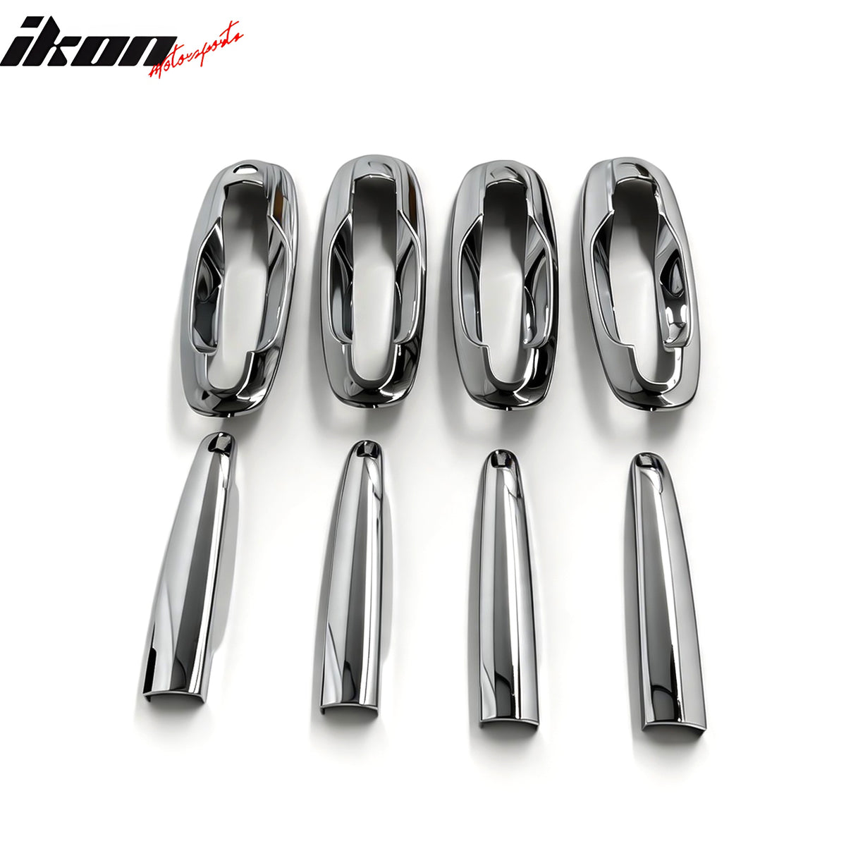 IKON MOTORSPORTS Door Handle Cover, Compatible with 2004-2008 Suzuki Forenza 2005-2008 Reno, Chrome ABS Door Handle Protector Cap w/ 1 Key Hole, 8PCS