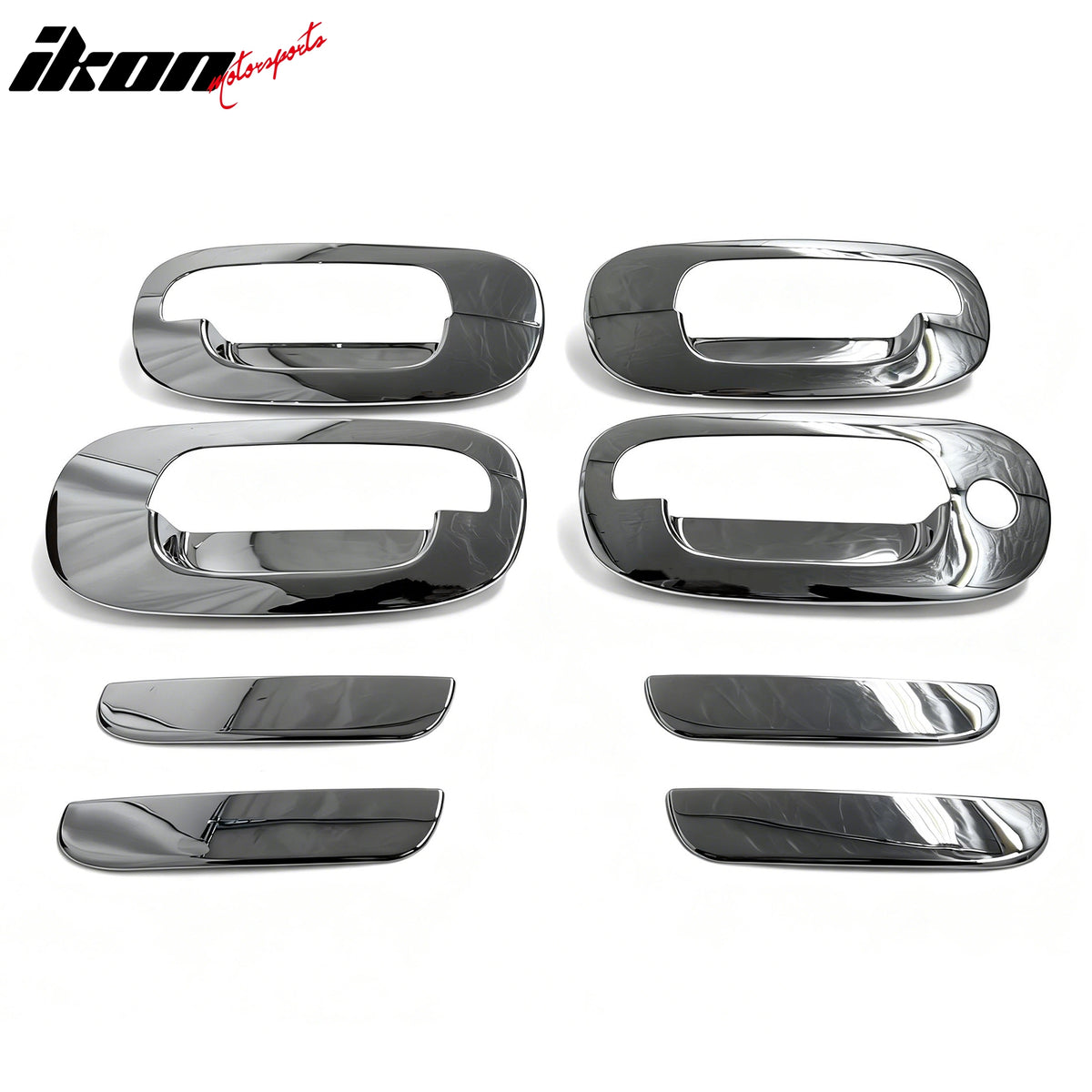 IKON MOTORSPORTS Door Handle Cover, Compatible with 1997-2004 Dodge Dakota 1998-2003 Durango, Chrome ABS Door Handle Protector Cap w/ 1 Keyhole