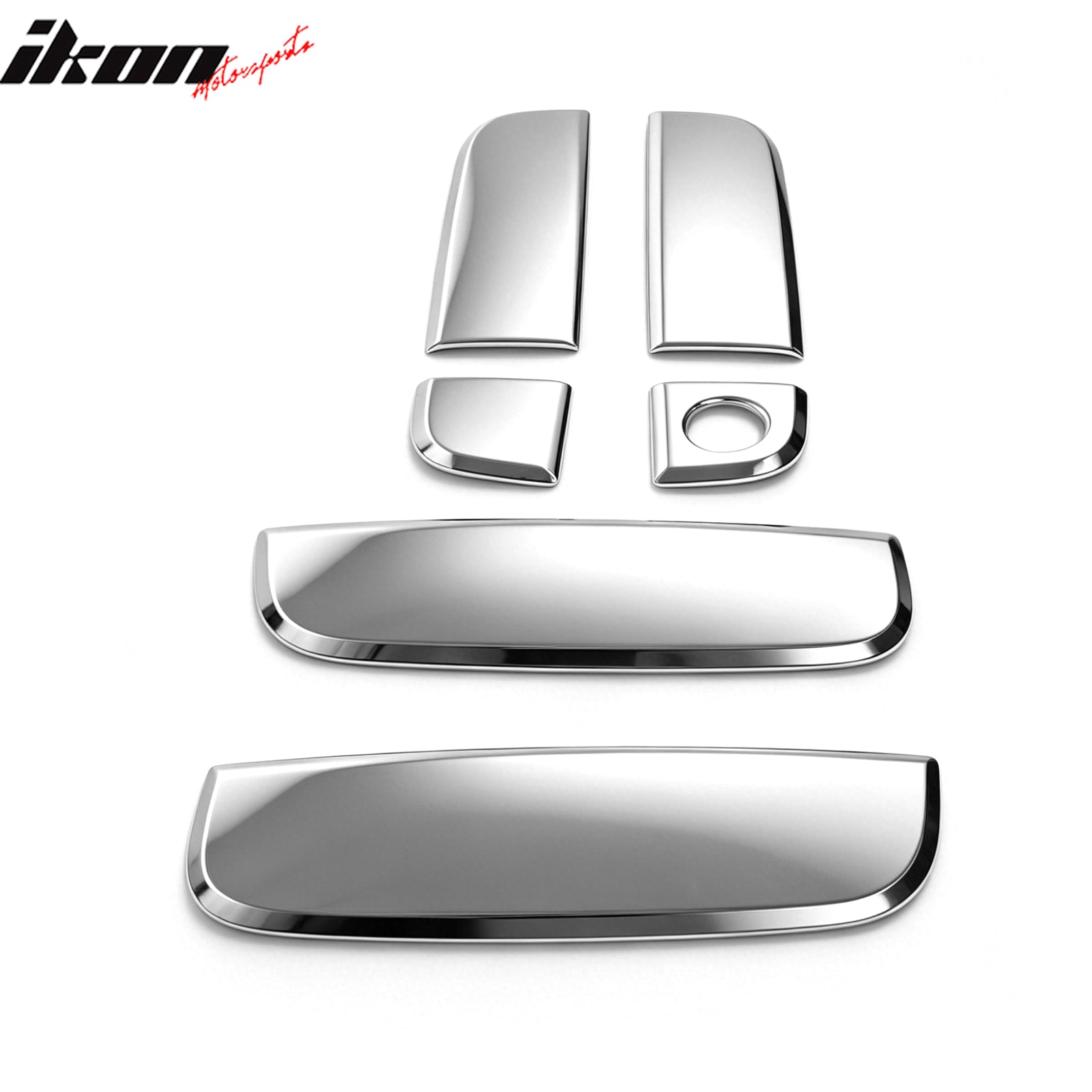 IKON MOTORSPORTS Door Handle Cover, Compatible with 2010-2013 Kia Soul, Chrome Door Handle Protector Cap w/ 1 Key Hole, 6PCS