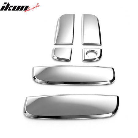 IKON MOTORSPORTS Door Handle Cover, Compatible with 2010-2013 Kia Soul, Chrome Door Handle Protector Cap w/ 1 Key Hole, 6PCS