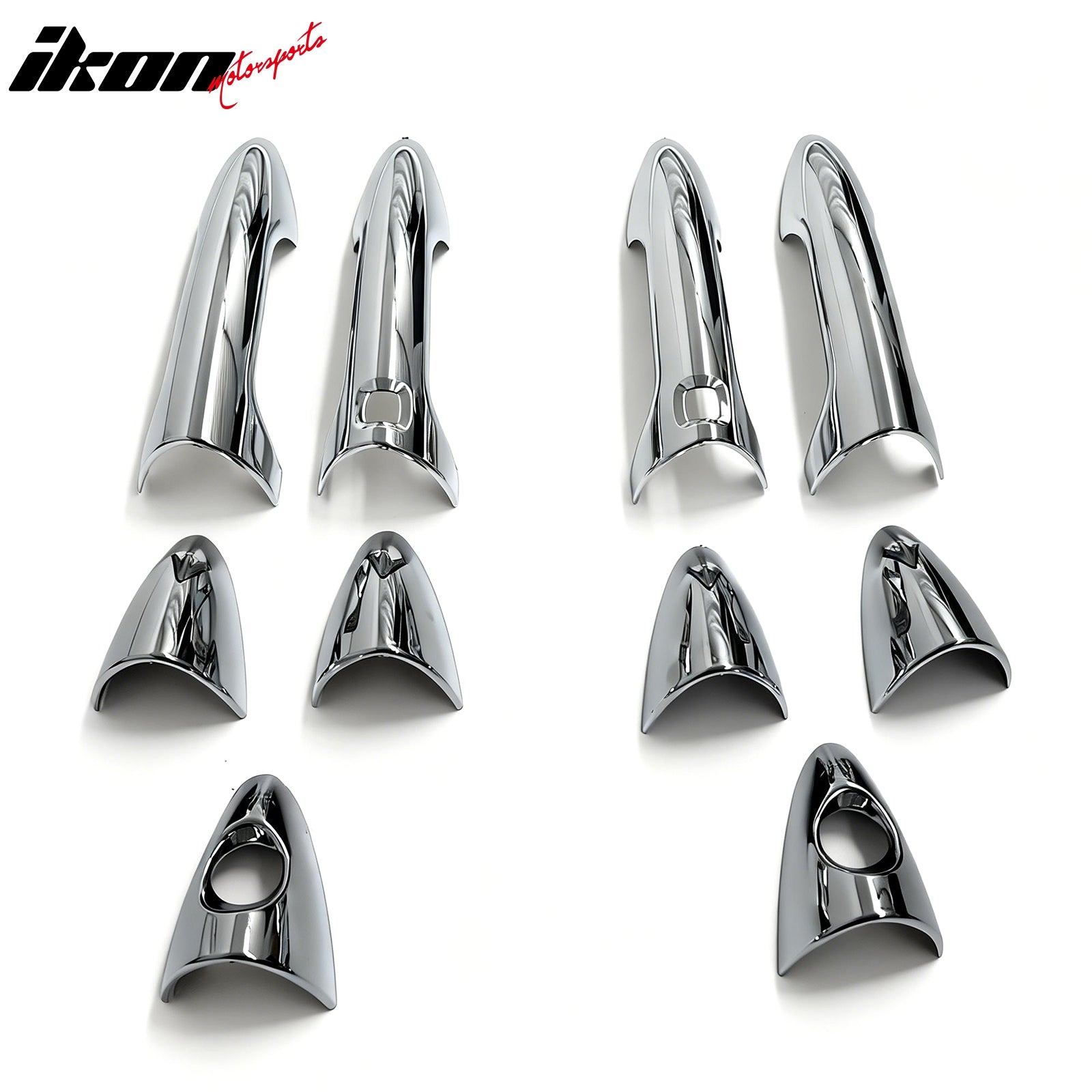 IKON MOTORSPORTS Door Handle Cover, Compatible with 2011-2016 Hyundai Elantra, Chrome ABS Door Handle Protector Cap w/ 1 or 2-Keyhole with 2 Smart Keys