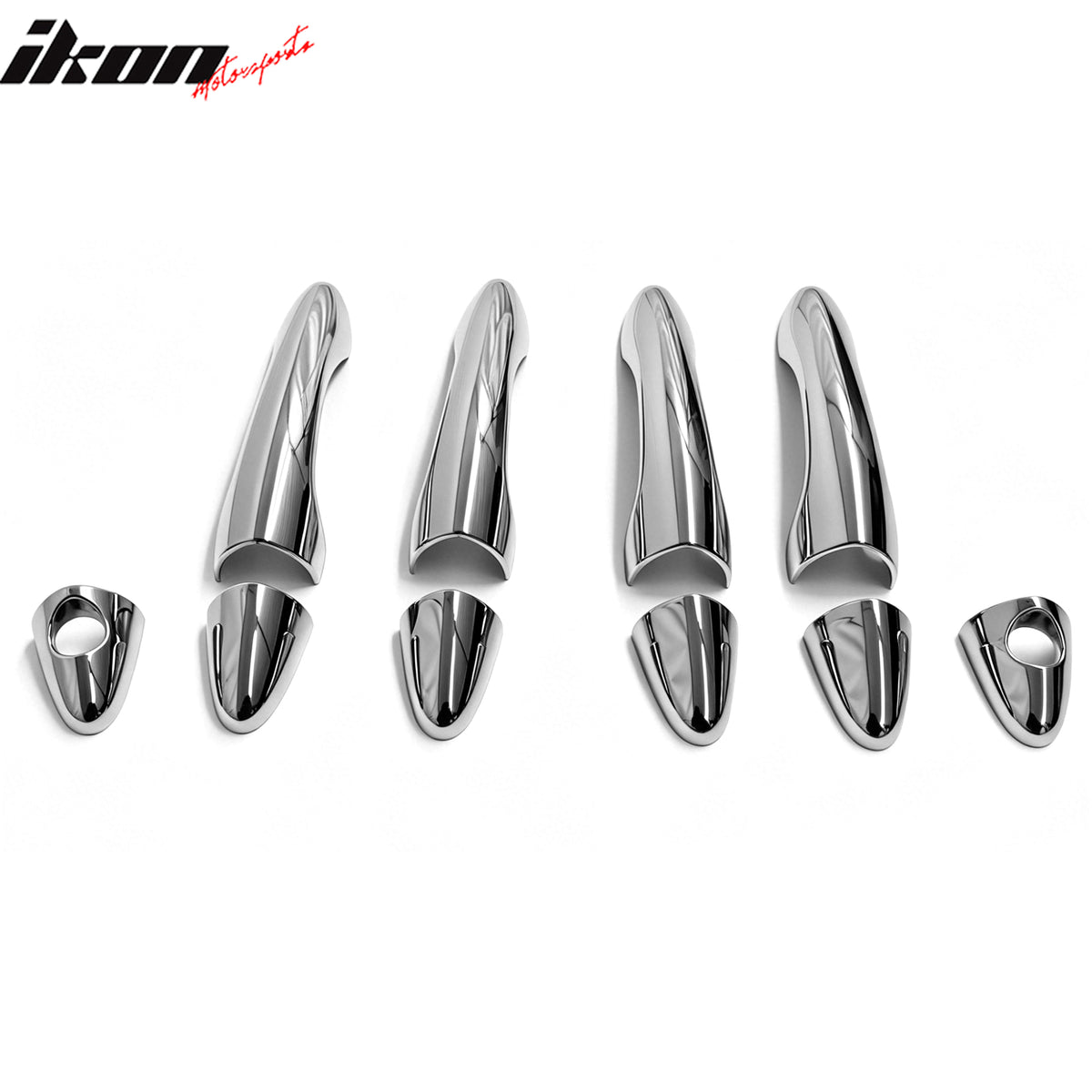 IKON MOTORSPORTS Door Handle Cover, Compatible with 2011-2015 Kia Optima, Chrome ABS Door Handle Protector Cap w/ 1 or 2 Key Holes, 10PCS