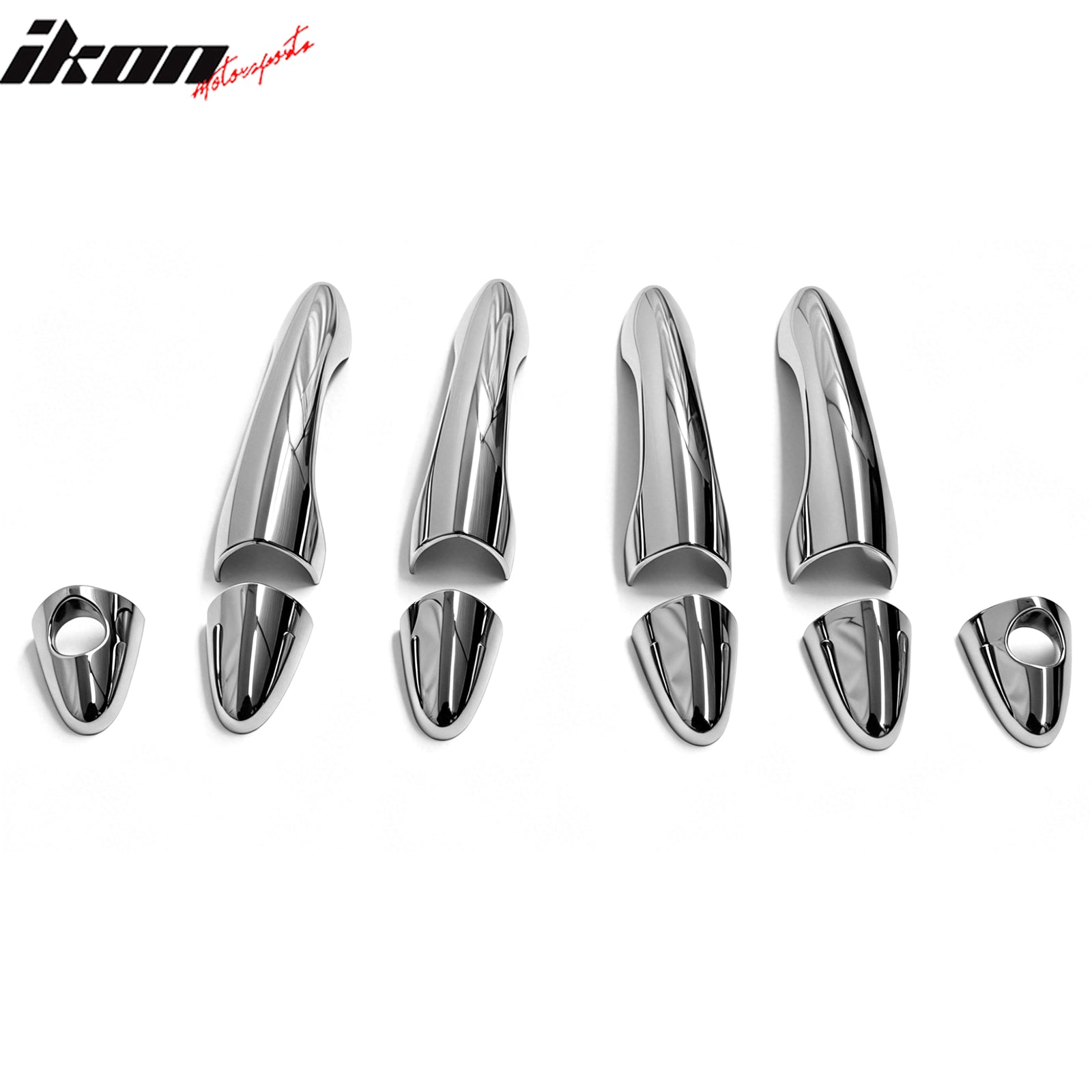 IKON MOTORSPORTS Door Handle Cover, Compatible with 2011-2015 Kia Optima, Chrome ABS Door Handle Protector Cap w/ 1 or 2 Key Holes, 10PCS
