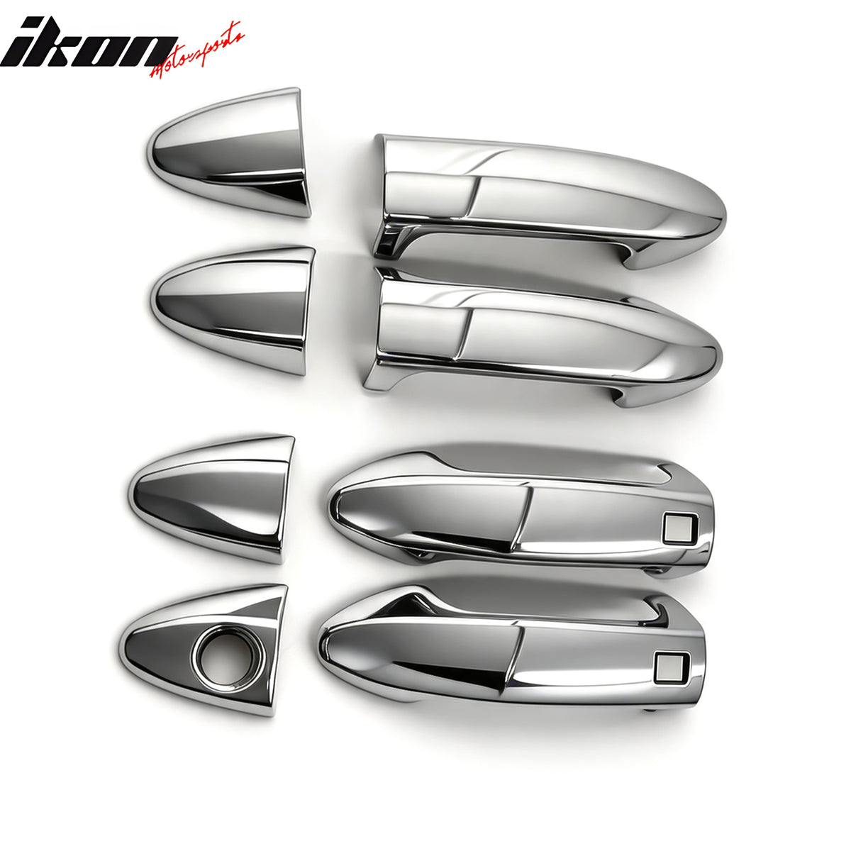 Fits 11-16 Ford Fiesta Chrome ABS Door Handle Covers w/ 1 Key Hole& 2 Smart Keys
