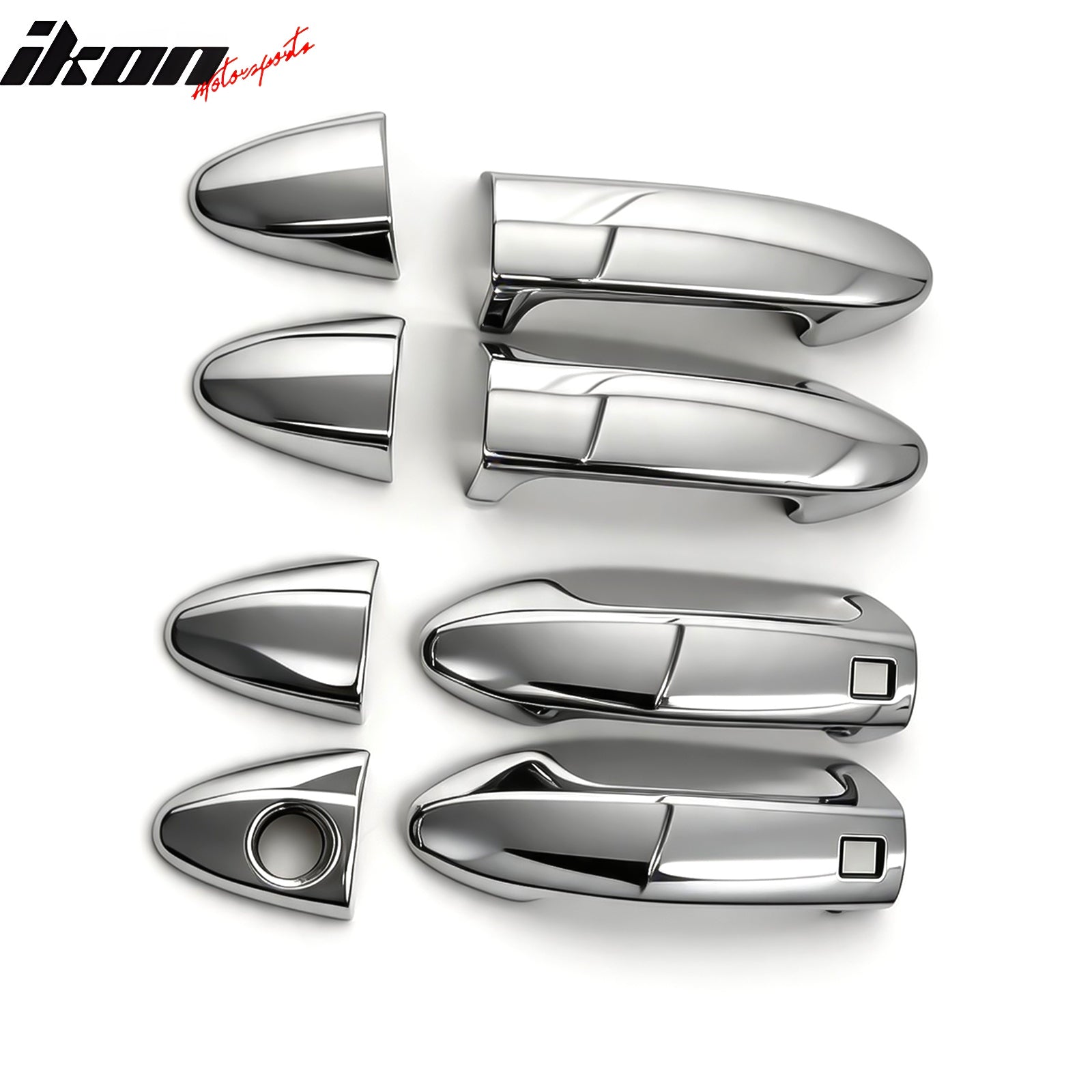 Fits 11-16 Ford Fiesta Chrome ABS Door Handle Covers w/ 1 Key Hole& 2 Smart Keys