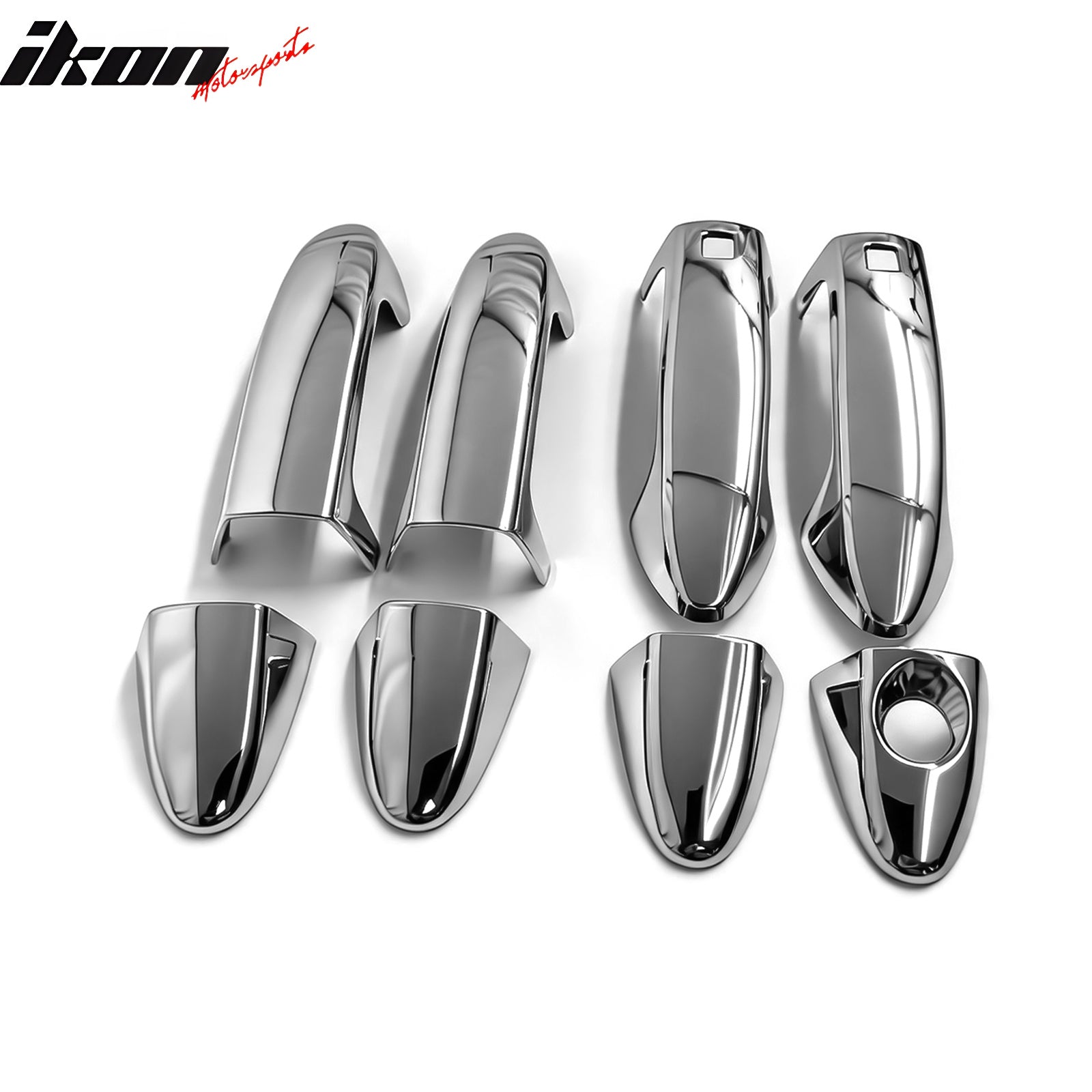 Fits 11-16 Ford Fiesta Chrome ABS Door Handle Covers w/ 1 Key Hole& 2 Smart Keys