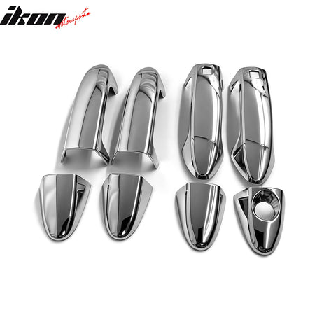 Fits 11-16 Ford Fiesta Chrome ABS Door Handle Covers w/ 1 Key Hole& 2 Smart Keys