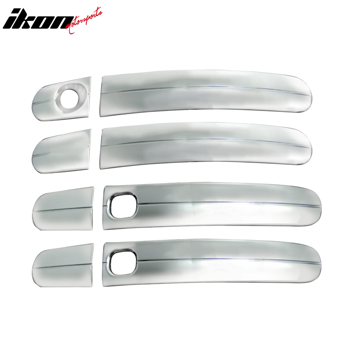 IKON MOTORSPORTS Door Handle Cover, Compatible with 2012-2018 Ford Focus 2013-2019 Escape 2013-2018 C-Max 2014-2019 Transit Connect, Chrome ABS Door Handle Protector Cap w/ 1 Keyhole
