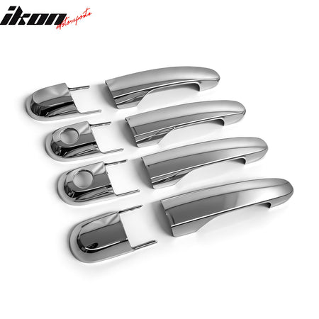 Fits 05-09 Hyundai Tucson Chrome ABS Door Handle Covers Cap Trims w/ 1 Key Hole
