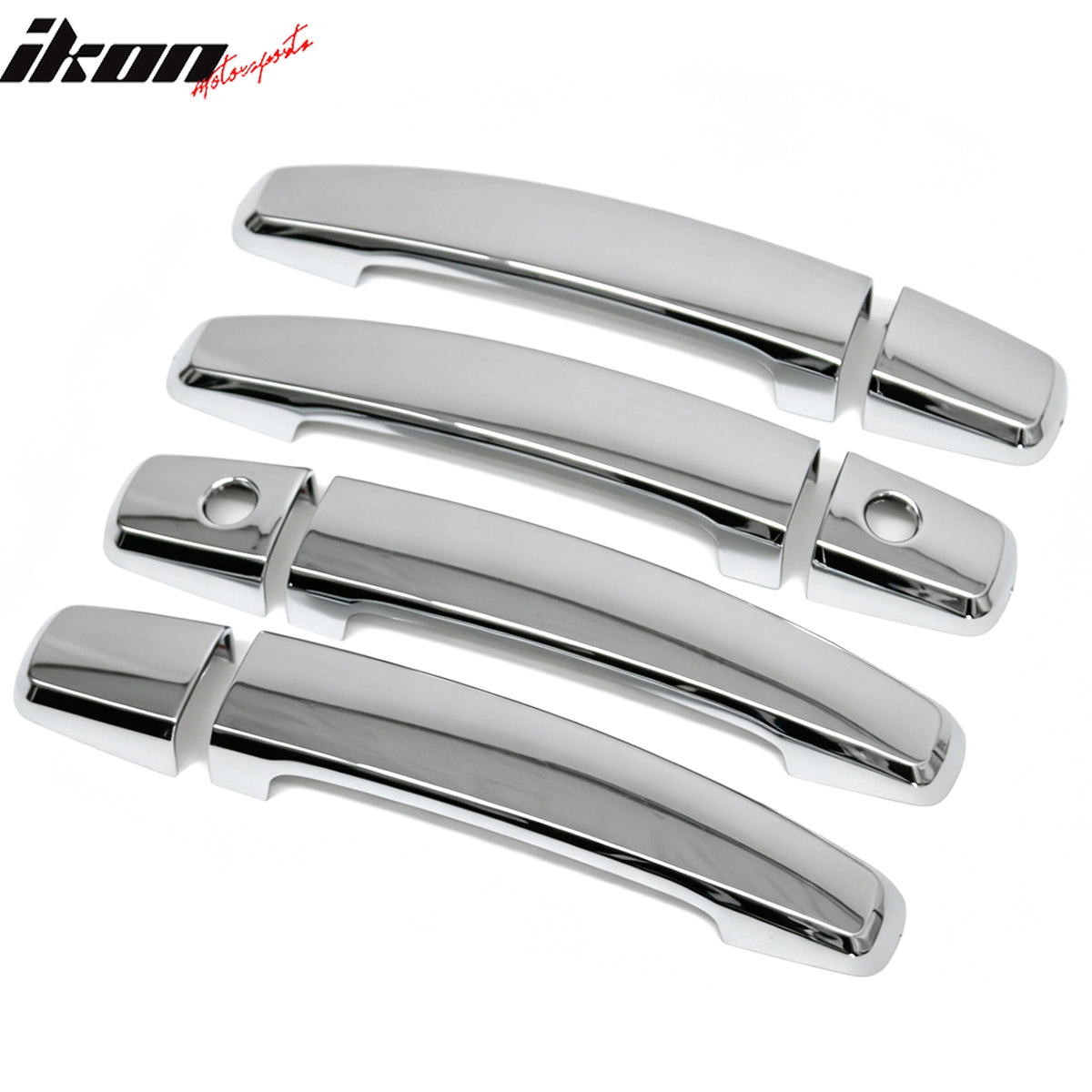 IKON MOTORSPORTS Door Handle Cover W/ 2-Keyhole, Compatible with 2011-2015 Chevy Cruze, ABS Chrome Door Handle Protector Cap Driver Passenger Side Front Rear Door Handle Cover Assembly, 8PCS