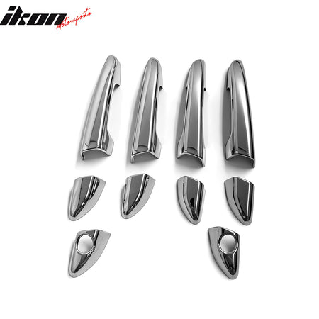 Fits 15-19 Hyundai Sonata Chrome ABS Door Handle Covers Cap w/ 1 or 2 Key Holes