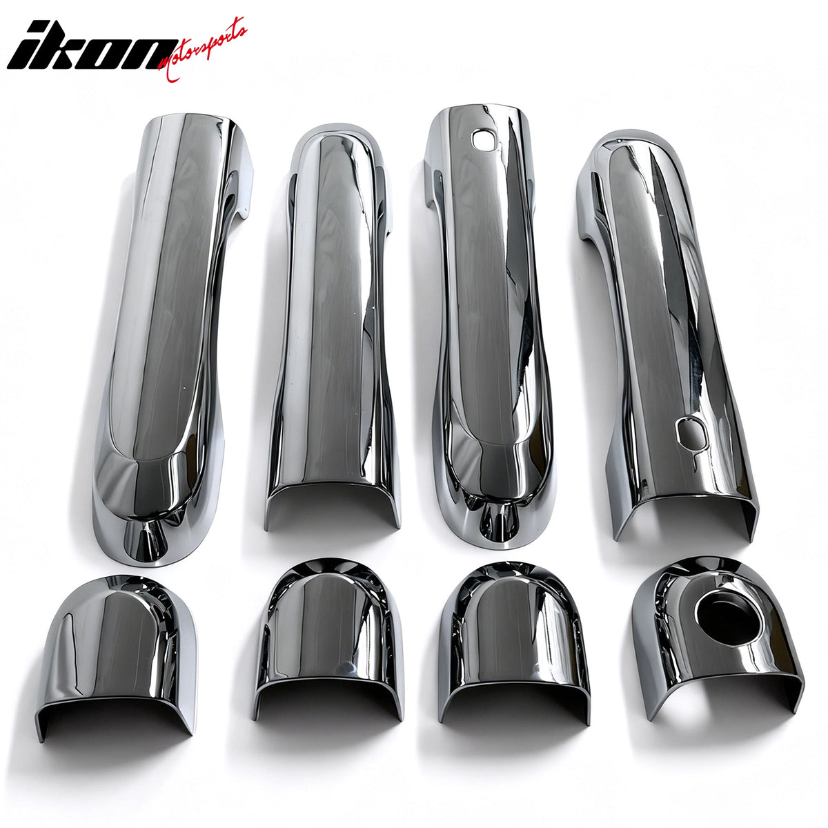IKON MOTORSPORTS Door Handle Cover, Compatible with 2015-2022 Jeep Renegade, Chrome ABS Door Handle Protector Cap w/ 1 Keyhole 2 Smart Key Cut-Out