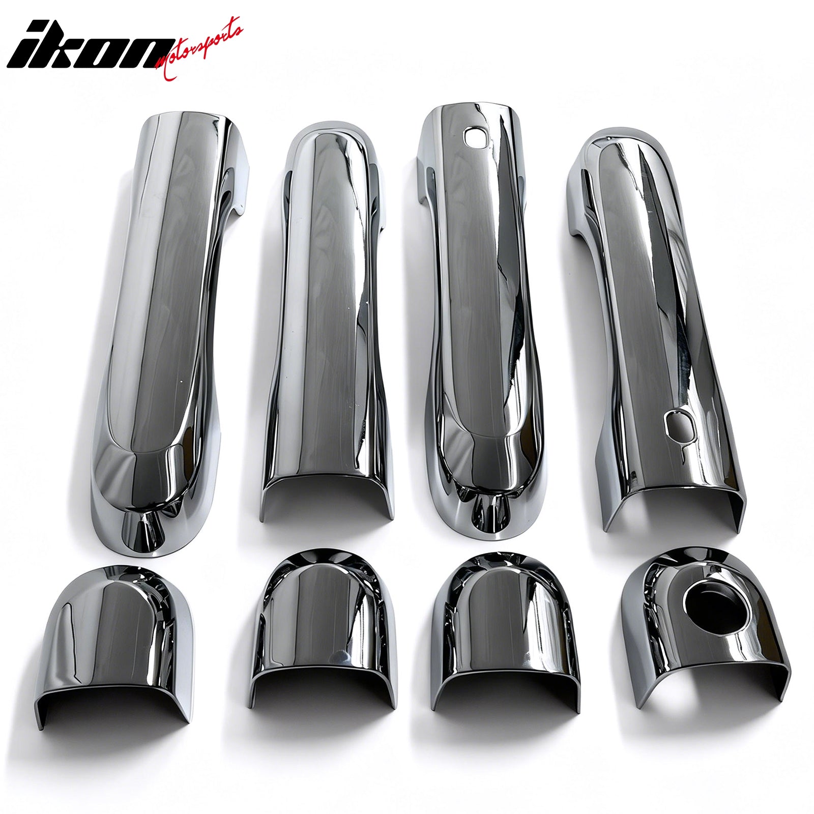 IKON MOTORSPORTS Door Handle Cover, Compatible with 2015-2022 Jeep Renegade, Chrome ABS Door Handle Protector Cap w/ 1 Keyhole 2 Smart Key Cut-Out