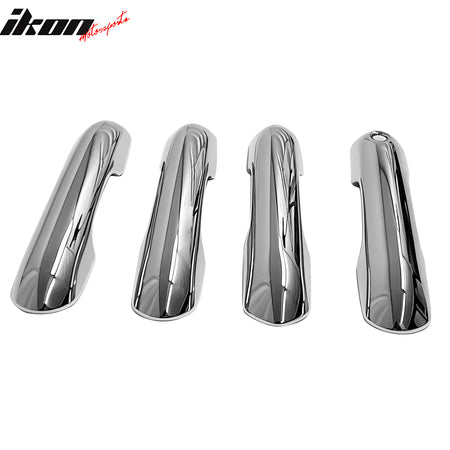 Fits 20-22 Ford Explorer Chrome ABS 4PCS Door Handle Cover Cap with 1 Key Hole