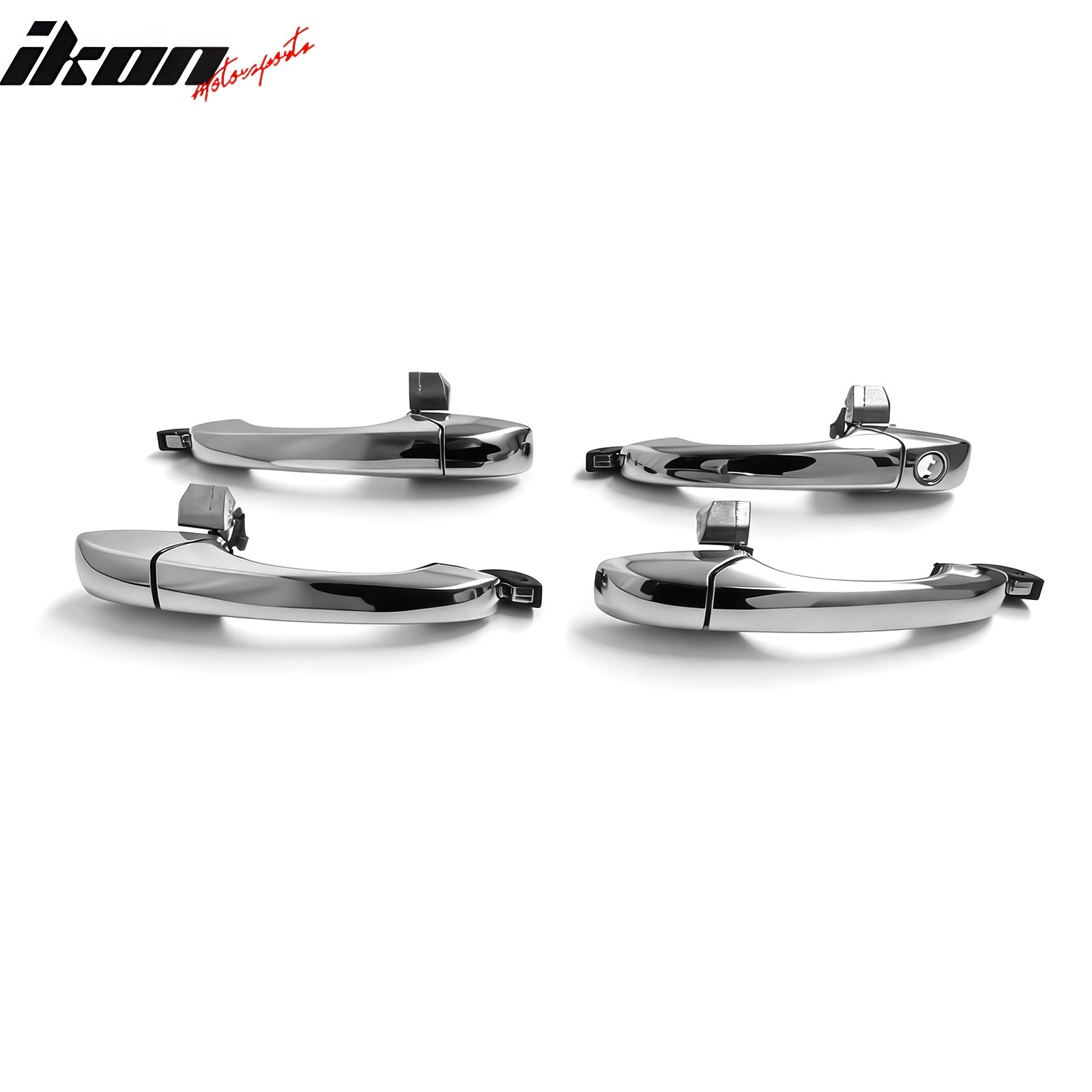 IKON MOTORSPORTS Door Handle Cover, Compatible with 2007-2012 Dodge Caliber, Chrome ABS Door Handle Protector Cap w/ 1 Key Hole, 4PCS