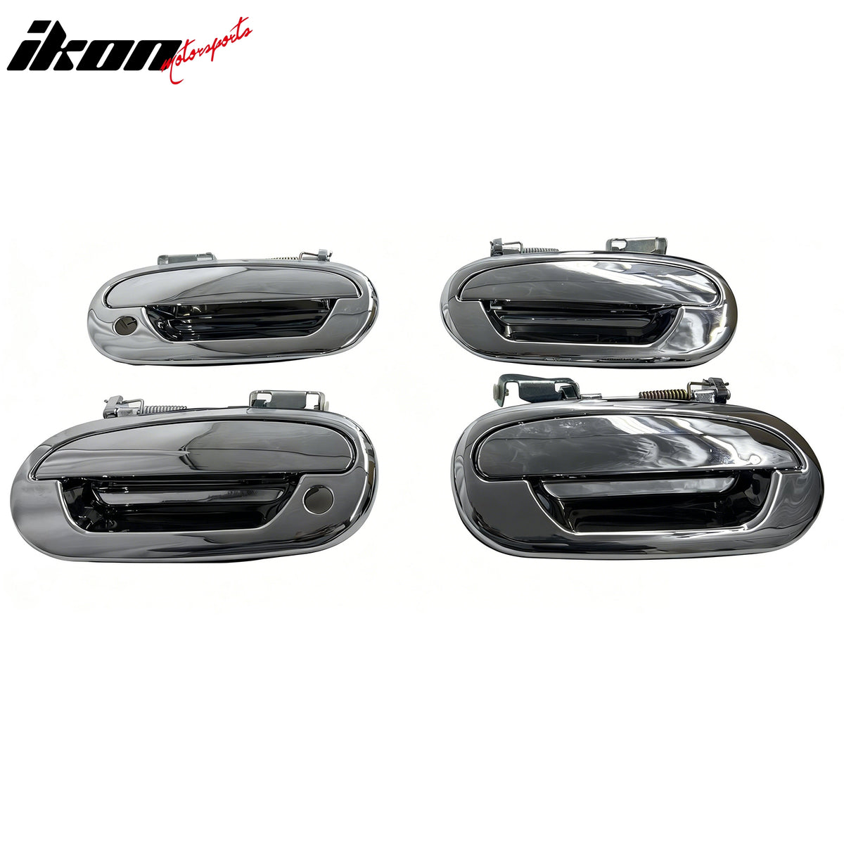 IKON MOTORSPORTS Door Handle Cover, Compatible with 1997-2003 Ford F-150 1997-2002 Expedition, Chrome ABS Door Handle Protector Cap w/ 2 Key Holes