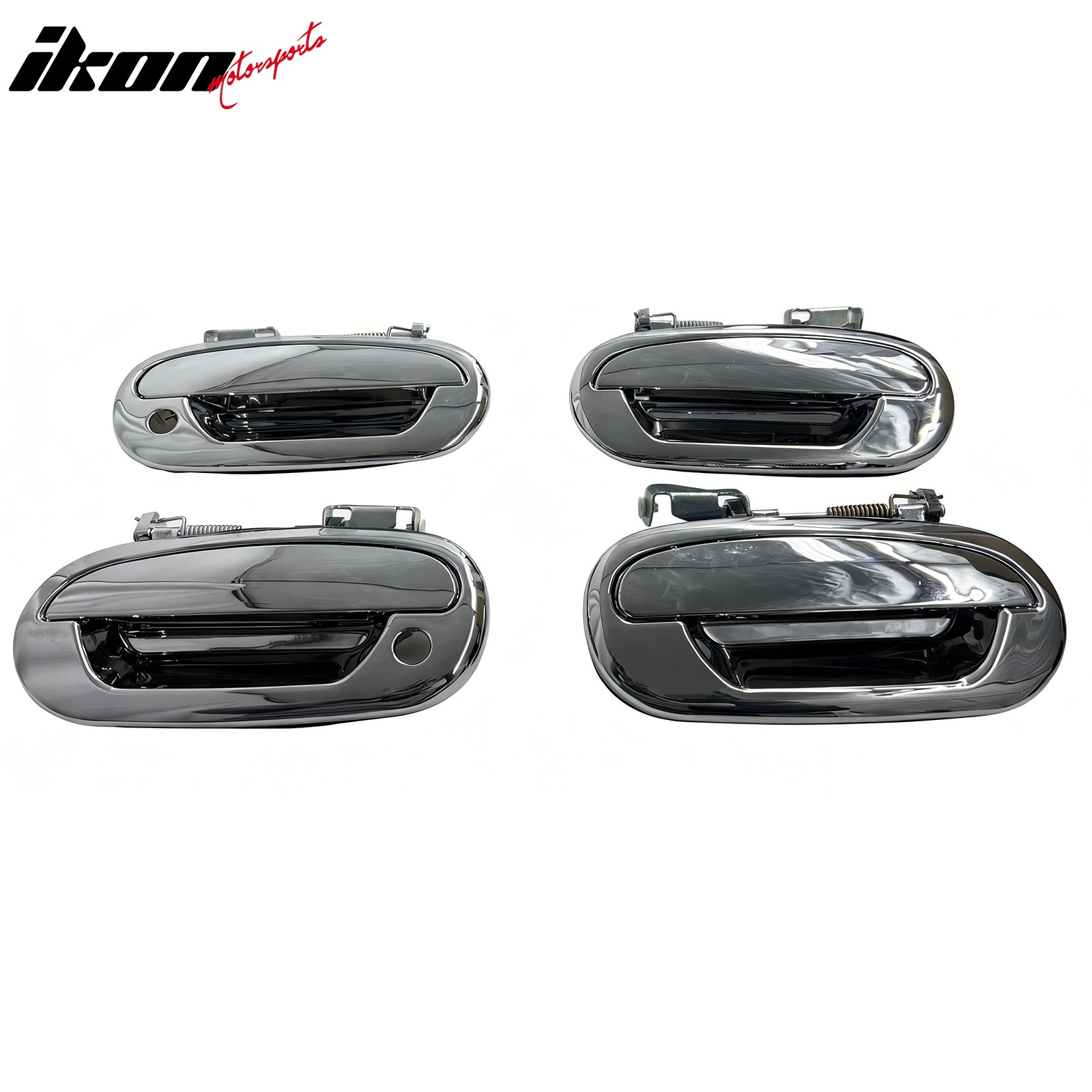 IKON MOTORSPORTS Door Handle Cover, Compatible with 1997-2003 Ford F-150 1997-2002 Expedition, Chrome ABS Door Handle Protector Cap w/ 2 Key Holes