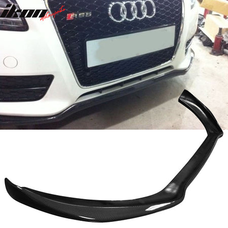 Fits 14-16 Audi A5 Quattro P Style Front Bumper Lip Spoiler - Matte Carbon Fiber