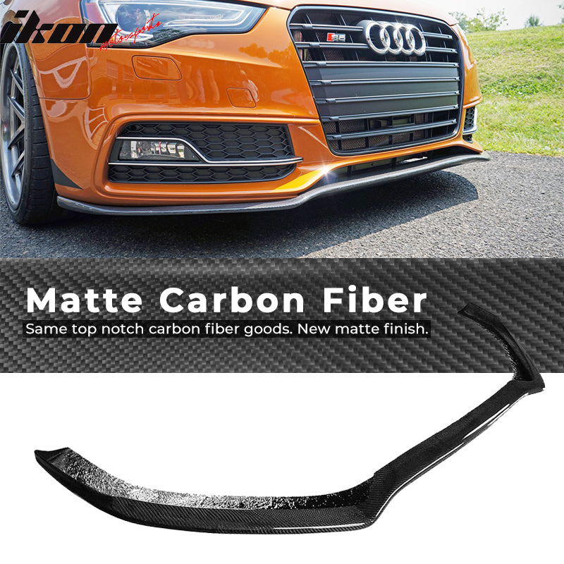Fits 13-17 Audi S5 A5 S-Line JPM Style Front Bumper Lip - Matte Carbon Fiber