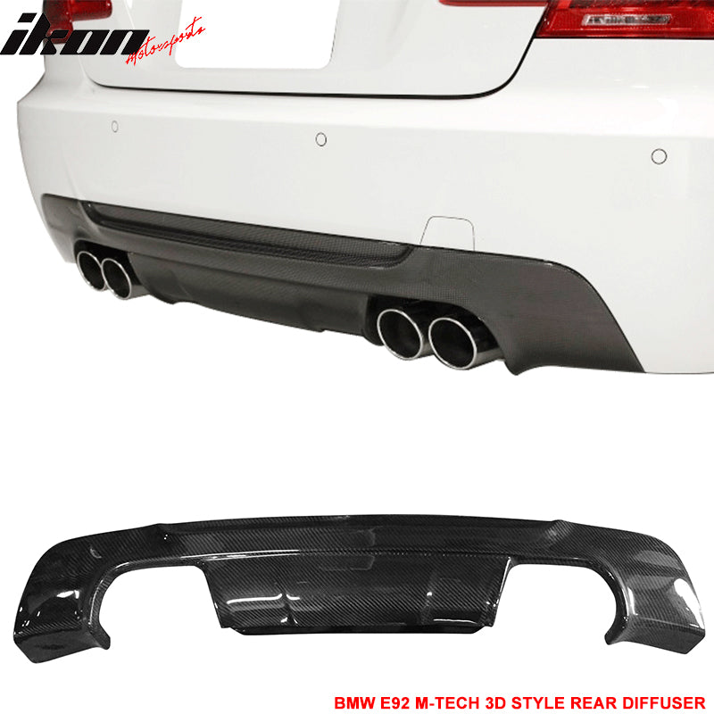 IKON MOTORSPORTS, Matte Carbon Fiber Rear Diffuser Compatible With