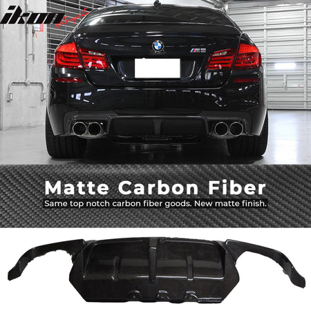 Fits 12-16 BMW F10 M5 3D Style Rear Bumper Lip Diffuser - Matte Carbon Fiber