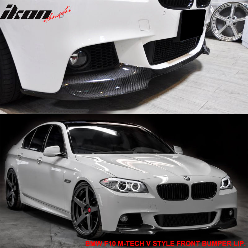 2011-2016 BMW F10 M-Tech M-Sport V Front Bumper Lip Carbon Fiber CF