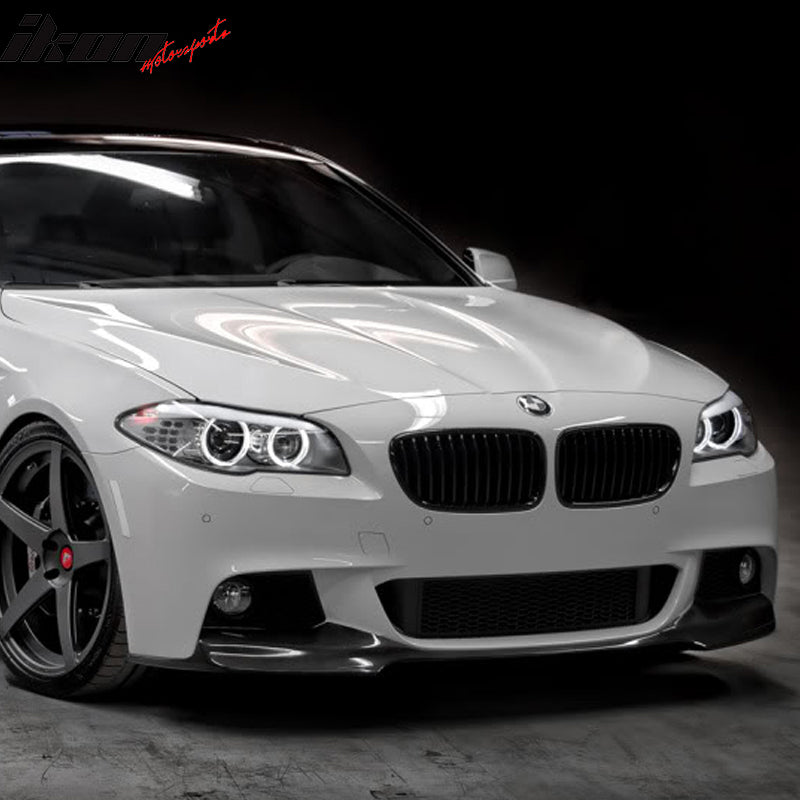 Fits 11-16 BMW F10 M-Tech M-Sport V Style Front Bumper Lip - Matte Carbon Fiber