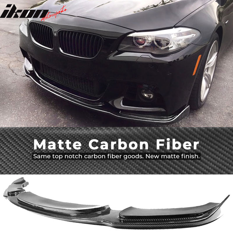 Fits 11-16 BMW F10 M-Tech M Sport Front Bumper Lip Spoiler Matte Carbon Fiber