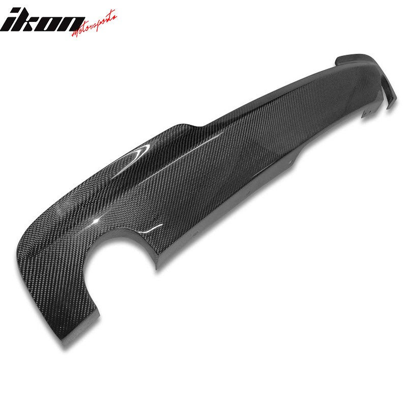 IKON MOTORSPORTS, Matte Carbon Fiber Rear Diffuser Compatible With 2011-2016 BMW F10 535 Only, 5 Series Factory Style Rear Bumper Lip, 2012 2013 2014 2015