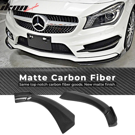 Fits 14-16 Benz C117 AMG Sports PH Style Front Lip Splitters Matte Carbon Fiber