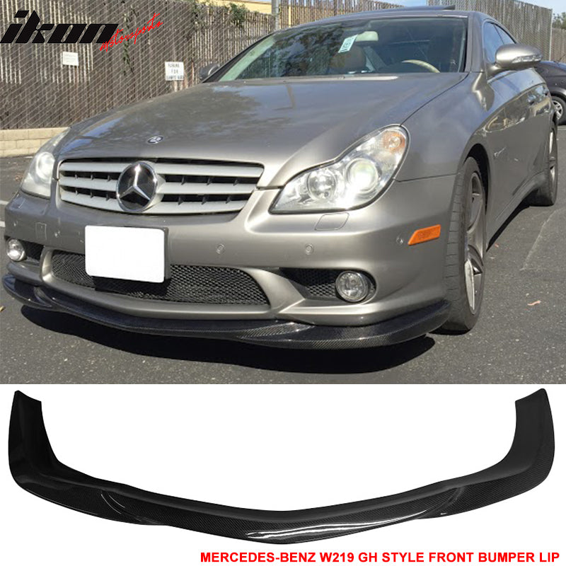 Fits 06-10 Benz W219 CLS55 AMG Only GH Style Front Bumper Lip Matte Carbon Fiber