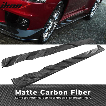 Fits 08-16 Mitsubishi Lancer EVO X Jun Style Side Skirts 2PC Matte Carbon Fiber