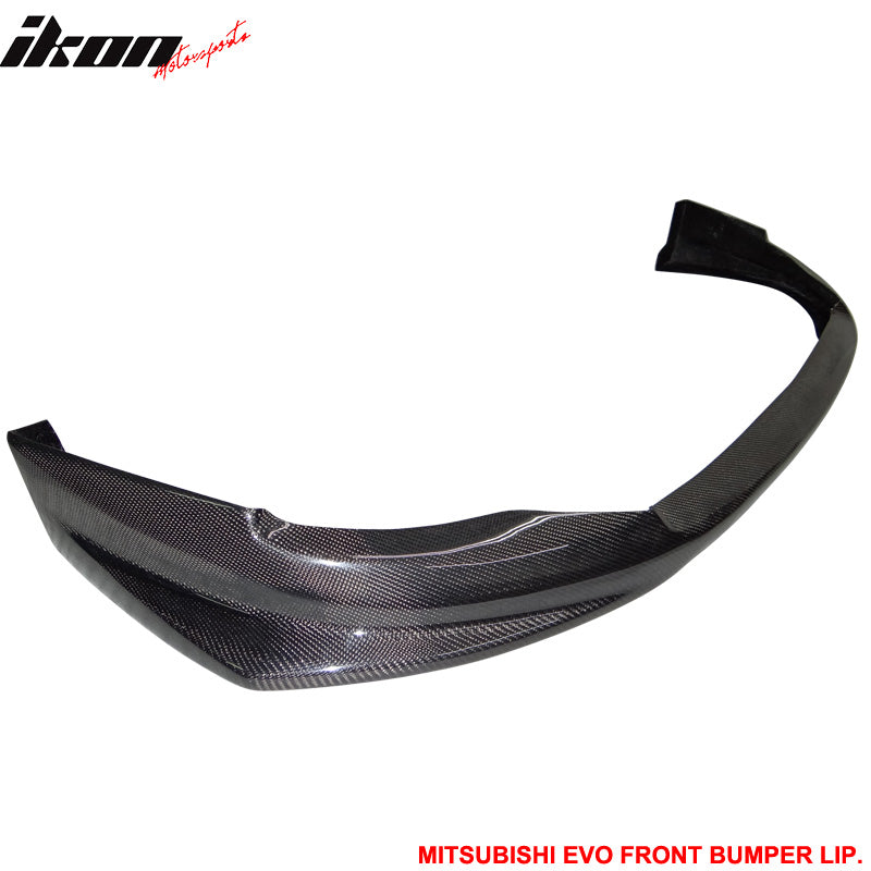 IKON MOTORSPORTS, Matte Carbon Fiber Front Bumper Lip Compatible With ...