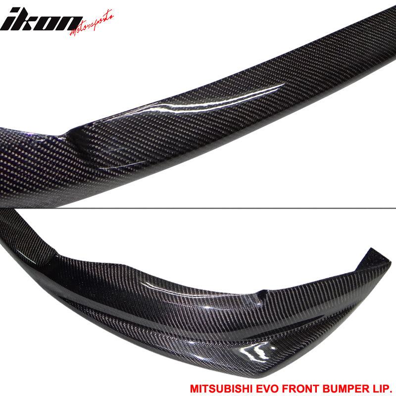 Fits 08-15 Mitsubishi Lancer EVO X VR Style Front Bumper Lip Matte Carbon Fiber