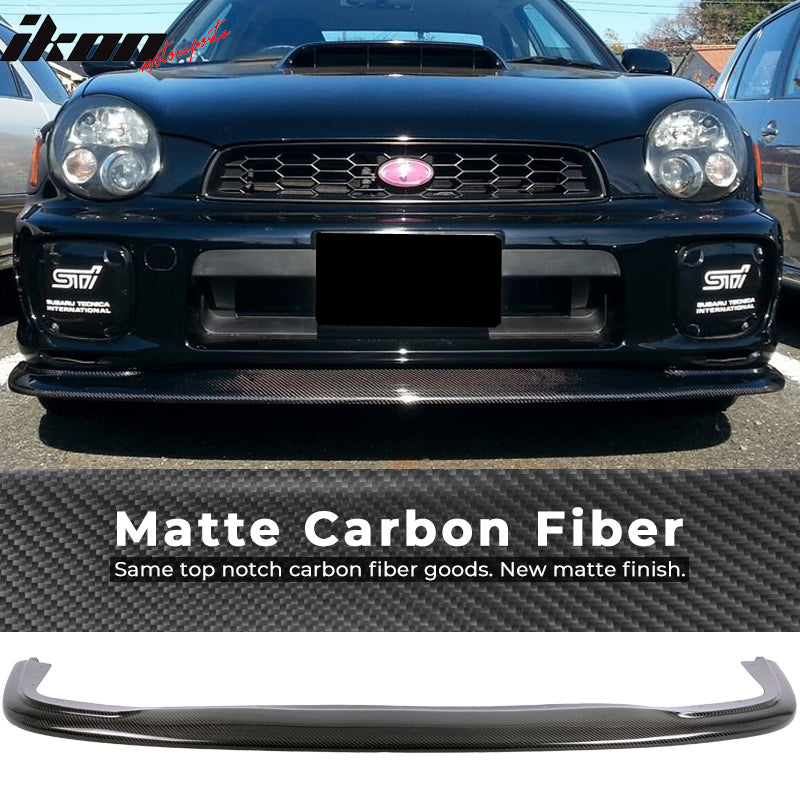 Fits 01-02 Subaru WRX STI DP Style Front Bumper Lip Spoiler Matte Carbon Fiber