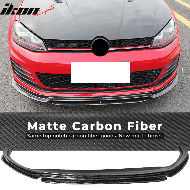 Fits 15-17 Volkswagen VW GTI MK7 RZ Style Front Bumper Lip - Matte Carbon Fiber